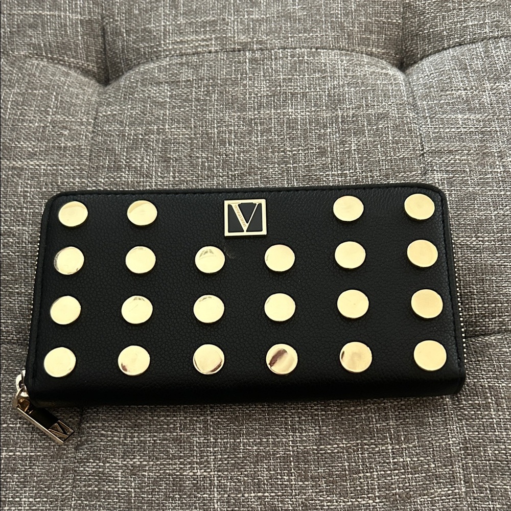 VS Black and Gold Studded Women's Wallet